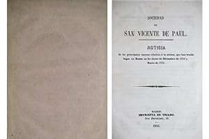 Imagen del vendedor de Noticia de los principales sucesos relativos a la misma, que han tenido lugar en Roma en los meses de Diciembre de 1854 y Enero de 1855. a la venta por Hesperia Libros