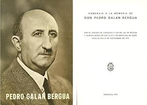 Imagen del vendedor de Homenaje a la memoria de Don Pedro Galn Bergua. a la venta por Hesperia Libros