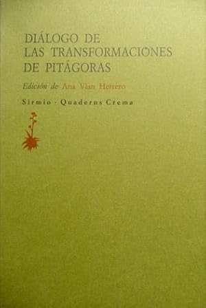 Imagen del vendedor de Dilogo de las Transformaciones de Pitgoras. a la venta por Hesperia Libros