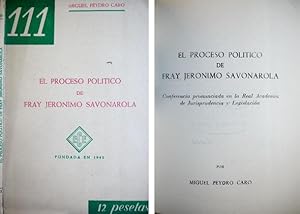 Imagen del vendedor de El proceso poltico de Fray Jernimo Savonarola. a la venta por Hesperia Libros