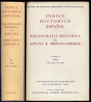 Seller image for ndice Histrico Espaol. Bibliografa Histrica de Espaa e Hispanoamrica. Director: Carlos Seco Serrano. Volumen IX: 1963. for sale by Hesperia Libros