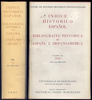 Immagine del venditore per ndice Histrico Espaol. Bibliografa Histrica de Espaa e Hispanoamrica. Director: Juan Vernet. Volumen VIII: 1962. venduto da Hesperia Libros