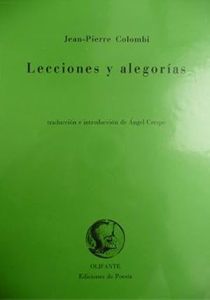 Seller image for Lecciones y alegoras. Traduccin de ngel Crespo. for sale by Hesperia Libros