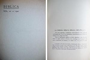 Imagen del vendedor de La Primera Semana Bblica espaola. Crnica. a la venta por Hesperia Libros