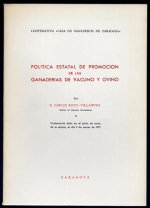Seller image for Poltica estatal de promocin de las Ganaderas de Vacuno y Ovino. for sale by Hesperia Libros