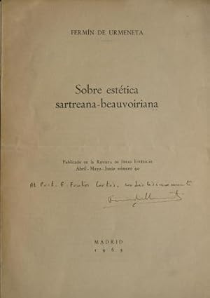 Imagen del vendedor de Sobre esttica sartreana-beauvoiriana. a la venta por Hesperia Libros