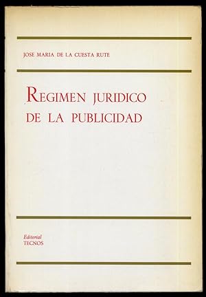 Seller image for Regimen jurdico de la Publicidad. for sale by Hesperia Libros