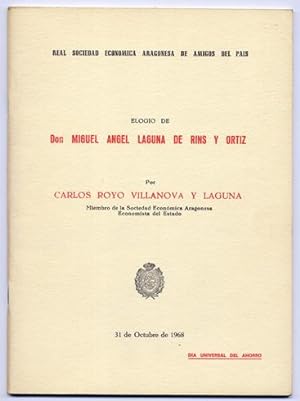 Seller image for Elogio de Don Miguel Angel Laguna de Rins y Ortiz (1884-1963). for sale by Hesperia Libros