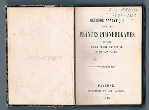 Méthode analytique pour les plantes phanérogames extrait de la flore française de De Candolle
