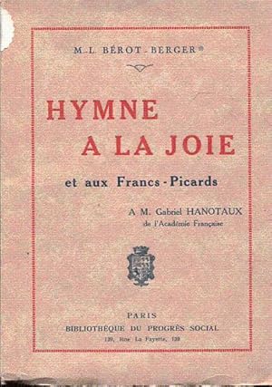 Imagen del vendedor de Hymne  la joie et aux Francs-Picards. a la venta por L'ivre d'Histoires