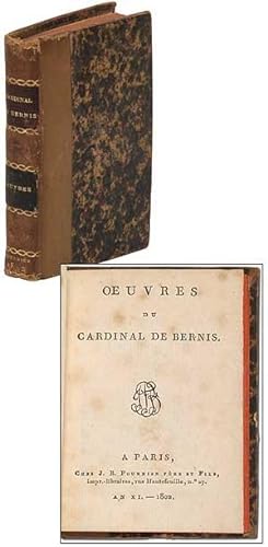 Bild des Verkufers fr Oeuvres Du Cardinal De Bernis zum Verkauf von Between the Covers-Rare Books, Inc. ABAA