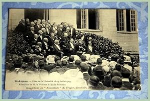 Image du vendeur pour Carte Postale Ancienne - SAINT AIGNAN SUR CHER Ftes de la Mutualit le 18-19 Juillet 1909 -Allocution de M. le Ministre  l'Ecole Primaire. Supplment au "Nouvelliste" (E.Froger, directeur), 28 novembre 1909. mis en vente par JOIE DE LIRE