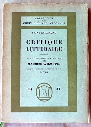 Seller image for Critique Littraire. Introduction et notes de Maurice Wilmotte. for sale by librairie sciardet