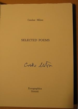 SELECTED POEMS (autografato dall'autore), Helsinki, Eurographica-Pieraccini Rolando, 1986