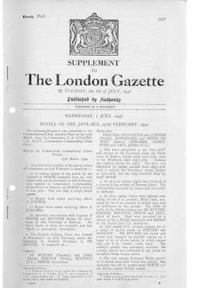 Supplement to The London Gazette of Tuesday, 6th July 1948. BATTLE of the JAVA SEA, 27th February...