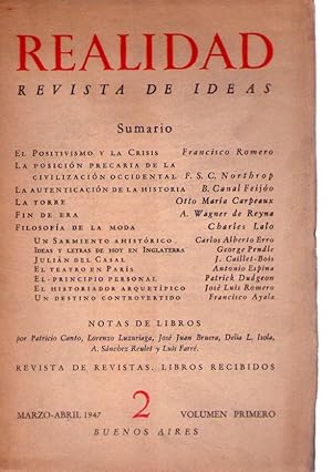 REALIDAD. Revista de ideas - Nos. 1 al 18. Años I, II y III. Vols. 1 al 6, enero a diciembre de 1...