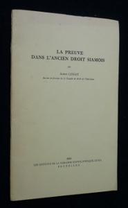 Image du vendeur pour La preuve dans l'ancien droit siamois mis en vente par Abraxas-libris