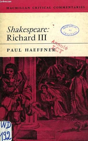 Seller image for A CRITICAL COMMENTARY ON SHAKESPEARE'S 'RICHARD III' for sale by Le-Livre