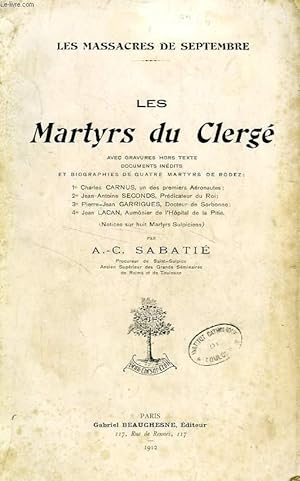 Seller image for LES MARTYRS DU CLERGE for sale by Le-Livre