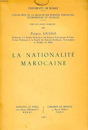 Image du vendeur pour LA NATIONALITE MAROCAINE mis en vente par Le-Livre