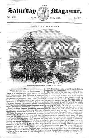 The Saturday Magazine No 704 24 June 1843 including UPPER CANADA and It's Inhabitants, Engraving ...