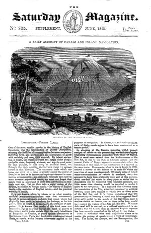 The Saturday Magazine No 705, June Supplement 1843 including CANALS & INLAND NAVIGATION with engr...