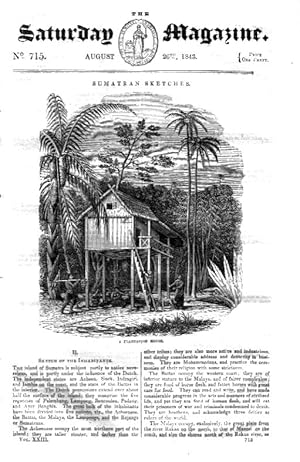 The Saturday Magazine No 715 26 Aug 1843 including INHABITANTS of SUMATRA, + Lesson in Chess - th...