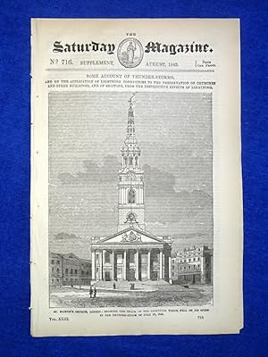 The Saturday Magazine No 716 Supplement Aug 1843 including THUNDERSTORMS, with Engraving of St Ma...