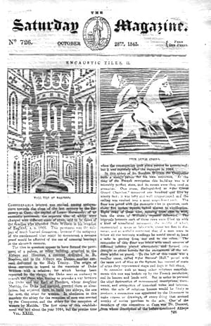 The Saturday Magazine No 726 28th Oct 1843 including ENCAUSTIC TILES (part 2), + REMARKABLE EYE E...
