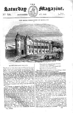 The Saturday Magazine No 728, Nov 1843 including DUNSTAFFNAGE CASTLE or PALACE, Scotland, + CHINE...
