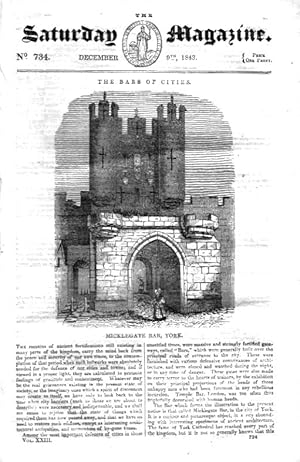 The Saturday Magazine No 734 Dec 1843 including MICKLEGATE BAR, York, + Curious Chess Problem,, +...