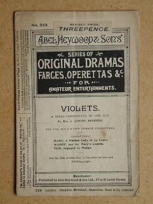 Seller image for Violets. A Serio Comedietta in One Act. for sale by N. G. Lawrie Books