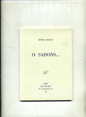 Seller image for O SAISONS. for sale by Librairie CLERC