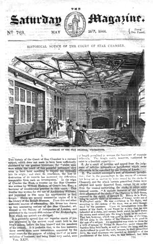 The Saturday Magazine No 763, May 1844 including Historical Notice of the Court of Star Chamber (...