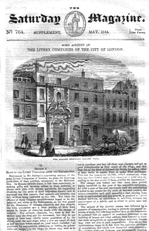 The Saturday Magazine Supplement No 764 May 1844 Containing Some Account of the LIVERY COMPANIES ...