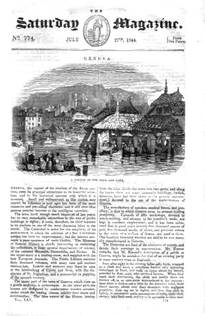 The Saturday Magazine No 774 July 1844 including GENEVA Switzerland, The College of Ashridge (pt 2).