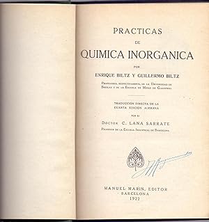 Seller image for PRACTICAS QUIMICA INORGANICA for sale by Libreria 7 Soles
