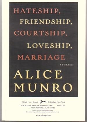Bild des Verkufers fr HATESHIP, FRIENDSHIP, COURTSHIP, LOVESHIP, MARRIAGE. zum Verkauf von Monroe Stahr Books