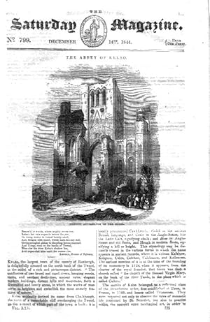 The Saturday Magazine No 799 December 1844 including The ABBEY of KELSO, Roxburgh. + The NEW FORE...