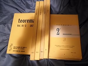 TEOREMA.Nº1, Nº2, Nº3, Vol. III/2-3 1973, Vol. IV/1 1974, Vol. IV/3 1974, Vol V/1 1975, Vol. V/2 ...