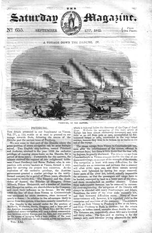 The Saturday Magazine No 655 Sept 1842 including PRESBURG in Their Series 'A Voyage Down the Danu...