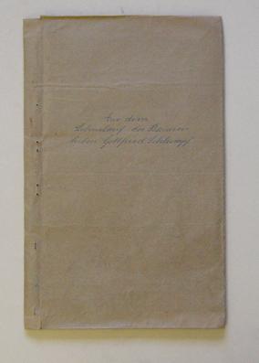 Bild des Verkufers fr Aus dem Lebenslauf des Bauernbuben Gottfried Schlumpf. [Durchschlag eines Typoskripts]. zum Verkauf von antiquariat peter petrej - Bibliopolium AG