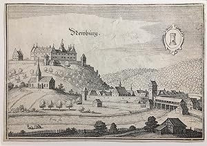 'Newburg' : Das umwehrte Neuenbürg mit Blick über die Enz auf das Schloss, ober rechts das Stadtw...