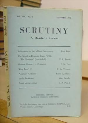 Image du vendeur pour Scrutiny - A Quarterly Review. Volume XIX, N1, October 1952 mis en vente par Eastleach Books