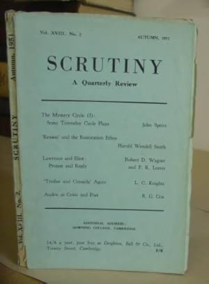 Image du vendeur pour Scrutiny - A Quarterly Review. Volume XVIII N2, Autumn 1951 mis en vente par Eastleach Books