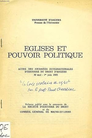 Bild des Verkufers fr EGLISES ET POUVOIR POLITIQUE, EXTRAIT, LES LOIS SCOLAIRES DE 1941 zum Verkauf von Le-Livre