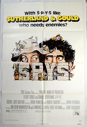 Original 'SPYS' MOVIE POSTER; DONALD SUTHERLAND 1974 ELIOT GOULD;