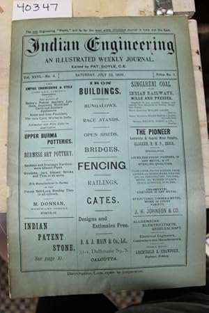 Image du vendeur pour July 22,1899 Indian Engineering, An Illustrated Weekly Journal Vol. 26, No. 4, mis en vente par Princeton Antiques Bookshop