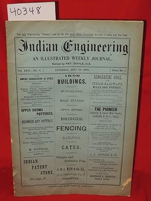 Image du vendeur pour July 29, 1899 Indian Engineering, An Illustrated Weekly Journal Vol. 26, No. 5 mis en vente par Princeton Antiques Bookshop