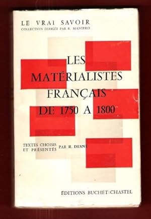Seller image for Les Matrialistes Franais De 1750  1800 for sale by Au vert paradis du livre